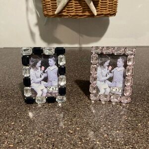 Chic Black and Pink Gemstone Picture Frames